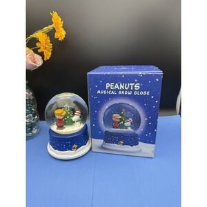 PEANUTS Charlie Brown & Snoopy 50th Anniversary Musical Snow Globe- W/Box